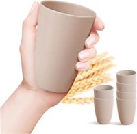 (PINK) 12 oz [set of 6] Wheat Straw Cups Plastic