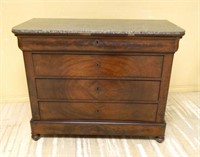 Marble Top Continental Walnut Commode.