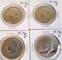 4 - 1976 D Kennedy Half Dollars