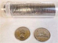 40 - 1963 Elizabeth II Canadian Nickels