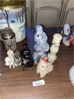 Dog figurines/avon bottles