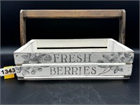 Upcycled berry crate with handle