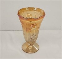 Vintage Jeanette Marigold Carnival Glass Vase