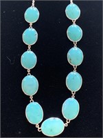 925 SILVER/TURQUOISE NECKLACE;  COSTUME