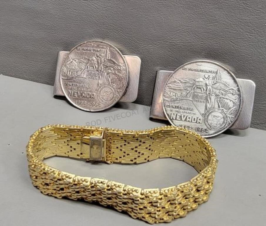 Money Clips & Faux-Gold Bracelet