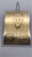 Herb Pennock 22kt Gold Baseball Card Danbury Mint