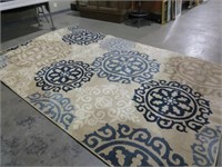 AREA RUG BLUE & TAN DESIGN