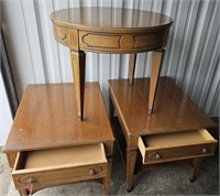 Three (3) wooden end tables w/ drawers