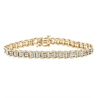 10k Gold-pl. 2.00ct Diamond Chevron Link Bracelet