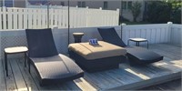 2 Lounge Chairs ~ Outdoor Ottoman w/ Cushion ~