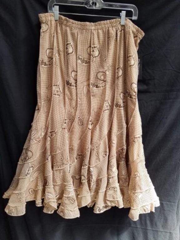 Women's Mix Nouveau Mocha Fresco Skirt, Size XL