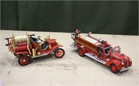 (2) Vintage Diecast Fire Trucks