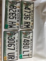 Lot of 4 Maine License Plates