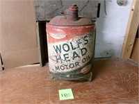 Vintage Wolfs Head motor oil large can