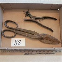 Large Tin Snips and Leather Punch