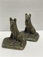 Solid Brass Bookends - Sitting Dogs