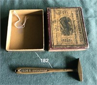 HAMMER DRY PLATES CO. box & brass hammer