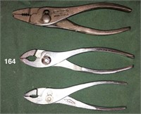 3 pair pliers: STANLEY; WIZARD & DIAMOND DULUTH