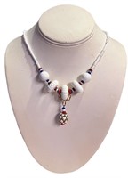 Nice Vintage Patriotic Bead Necklace