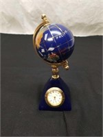 Small Gemstone Terrestrial Globe w Clock