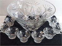 13pc Punch Bowl & Cups Prescut Pattern Anchor