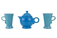 Fiesta Brand Dome Tea Pot and 2 Cups