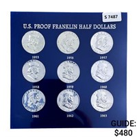 1955-1963 Franklin PR Half Dollar Set (9 Coins)