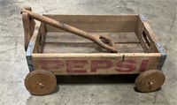 Wooden Pepsi Advertising Crate, Decorative Wagon.