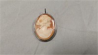 Sterling silver cameo brooch/pendant