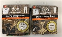 2 New RealTree Men's Sleep Pants Size M