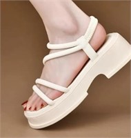 Summer Women's Shoes, Waterproof Mid-Heel Sandalsn