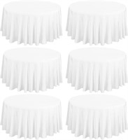 6 Pack White Round Tablecloth 120 In