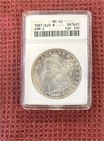 1887 S/S MOEGAN SILVER DOLLAR VAM 2 COIN!