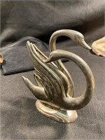 Vintage Silver Dual Swan Napkin Holder
