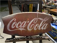 Vintage Metal Coca-Cola Coke Fishtail Sign