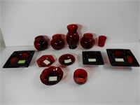 10 PCS OF ASSTD RED RUBY & 1 CORNING PYREX GLASS