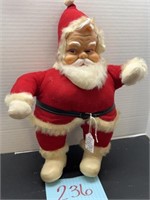 14" vintage Ruston Santa plush w/ rubber boots