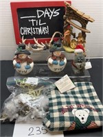 Vintage Christmas lot; snowmen; countdown & more