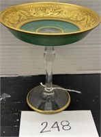 Vintage Jade / brass trinket dish