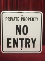 Private Property No Entry Metal Sign