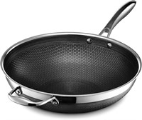 Hexclad Hybrid Nonstick Wok, 12-inch, Stay-cool