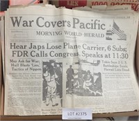 VTG WWII&MLK THEMED OMAHA WORLD HERALD NEWSPAPERS