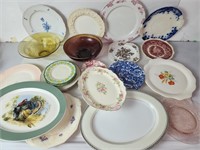 Vintage ceramic and glass plates/platters