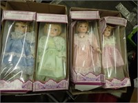 (2) Boxes w/ (4) Hollylane Porcelain Dolls In