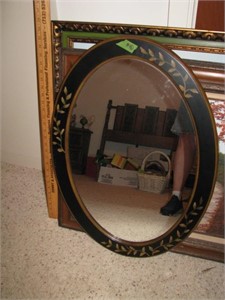 Wooden frame Oval mirror
