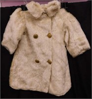 Antique faux fur child's coat w/ metal buttons,