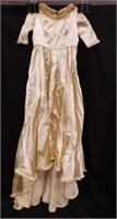 Antique silk christening dress w/ Mother of Pearl