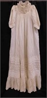 Antique cotton christening dress, 33" long