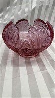 FENTON GLASS DARK DUSTY ROSE ROSE BOWL LARGE