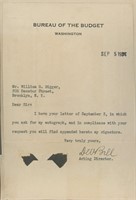 Daniel W. Bell signed letter